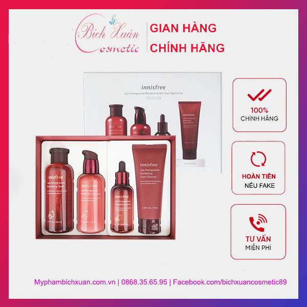 Bộ Dưỡng Trắng Da Chống Lão Hóa Innisfree Chiết Xuất Lựu Đỏ