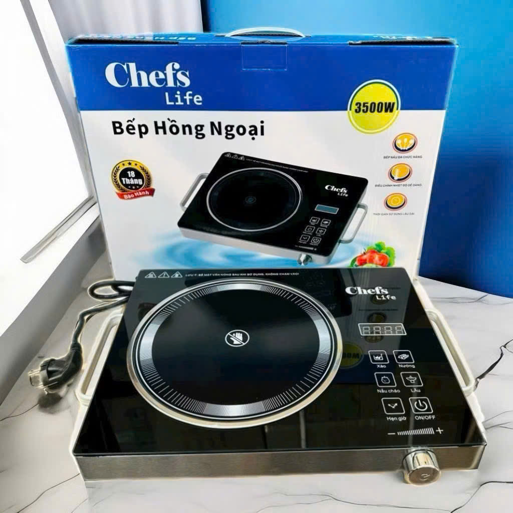 BẾP HỒNG NGOẠI CHEFS LIFE CL-HN3310 KHÔNG KÉN NỒI 3500W TIẾT KIỆM ĐIỆN NẤU NƯỚNG DỄ DÀNG