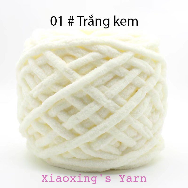 Len nhung đũa bông sữa 8mm - Len chunky móc thú bông sợi to loại 1 100gram | Xiaoxings Yarn