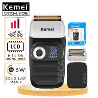 Máy cạo râu lưỡi kép 3 mức tốc độ Kemei KM-2026 màn hình LCD công suất 5w mạnh mẽ có thể fade trắng chân tóc - phân phối chính hãng
