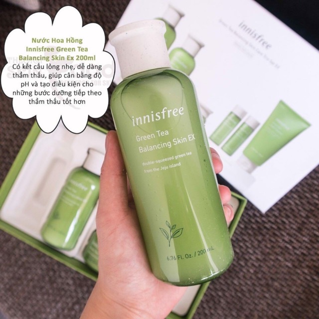 Nước Hoa Hồng Innisfree Trà Xanh Green Tea Balancing Skin Ex 200Ml Tách Set Không Hộp Giấy Cam Kết Sản Phẩm Đúng Mô Tả Chất Lượng Đảm Bảo