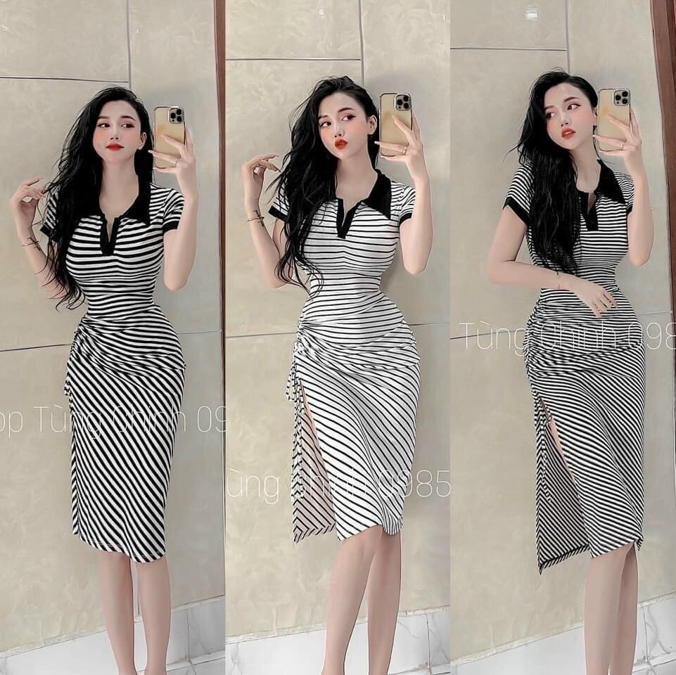 Đầm body ngắn sexy sọc caro trắng đen (có ảnh và video thật) - Đầm, váy nữ  | ThờiTrangNữ.vn