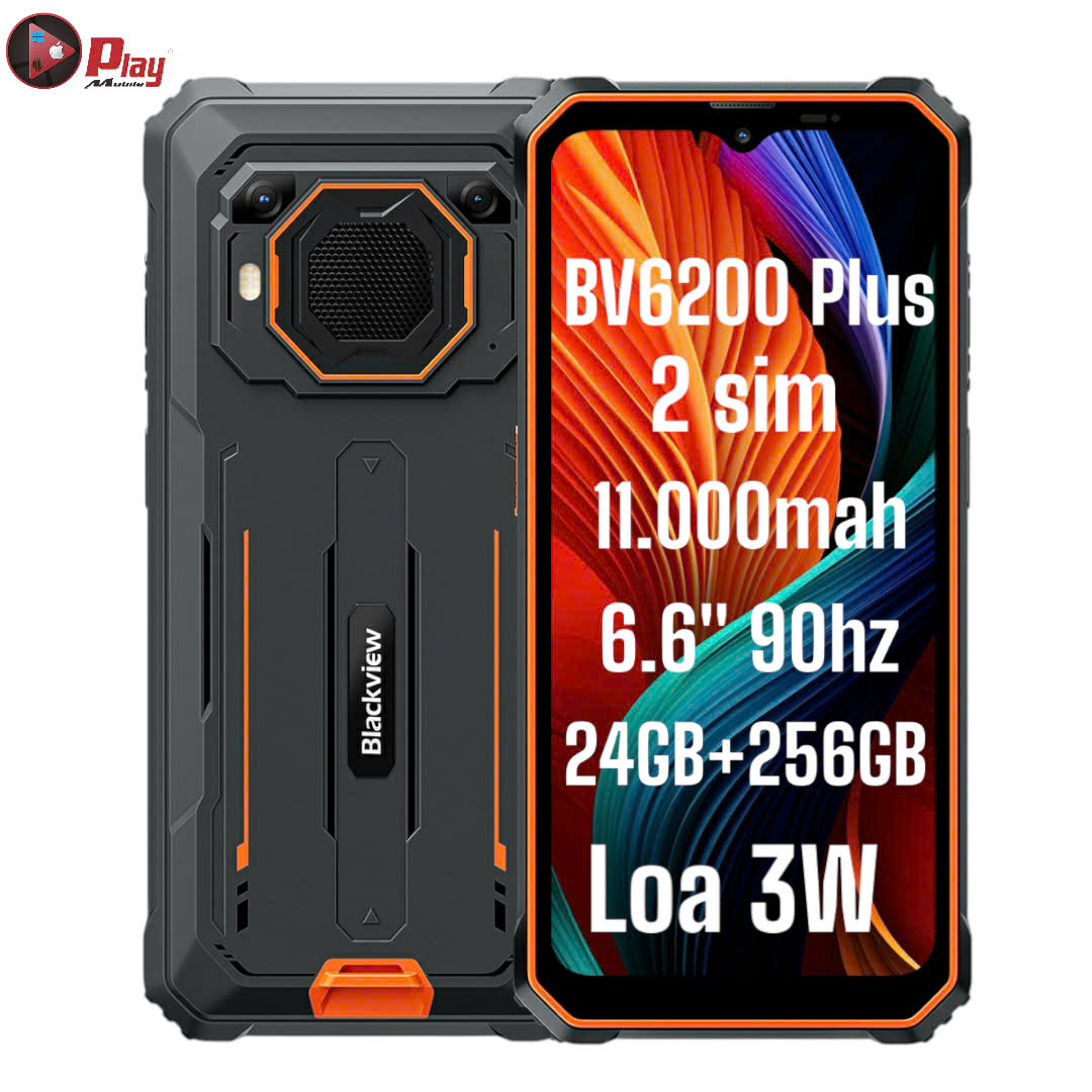 Điện Thoại Blackview BV6200 Plus 24G+256GB Mới Fullbox Loa 3W Pin 11.000mAh Bền Chỉ Chống Va Đập
