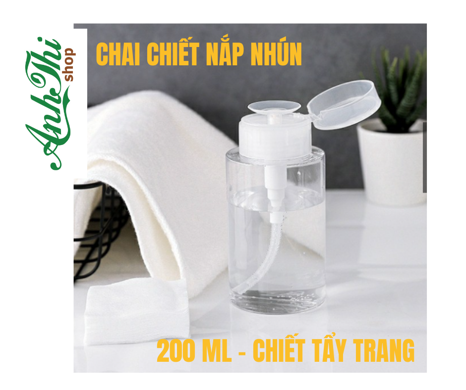 Lọ Chiết Mỹ Phẩm Có Nút Nhấn Tiện Lợi - Lọ Chiết Tẩy Trang - 200 Ml