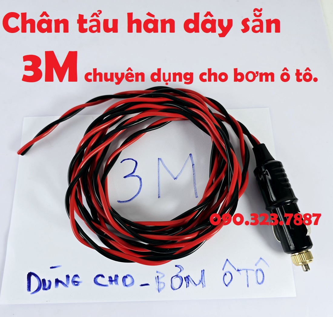 Chân Tẩu Sạc 12v / 24v 180w ( 15A) chống cháy hàn sẵn dây điện 0.5M.