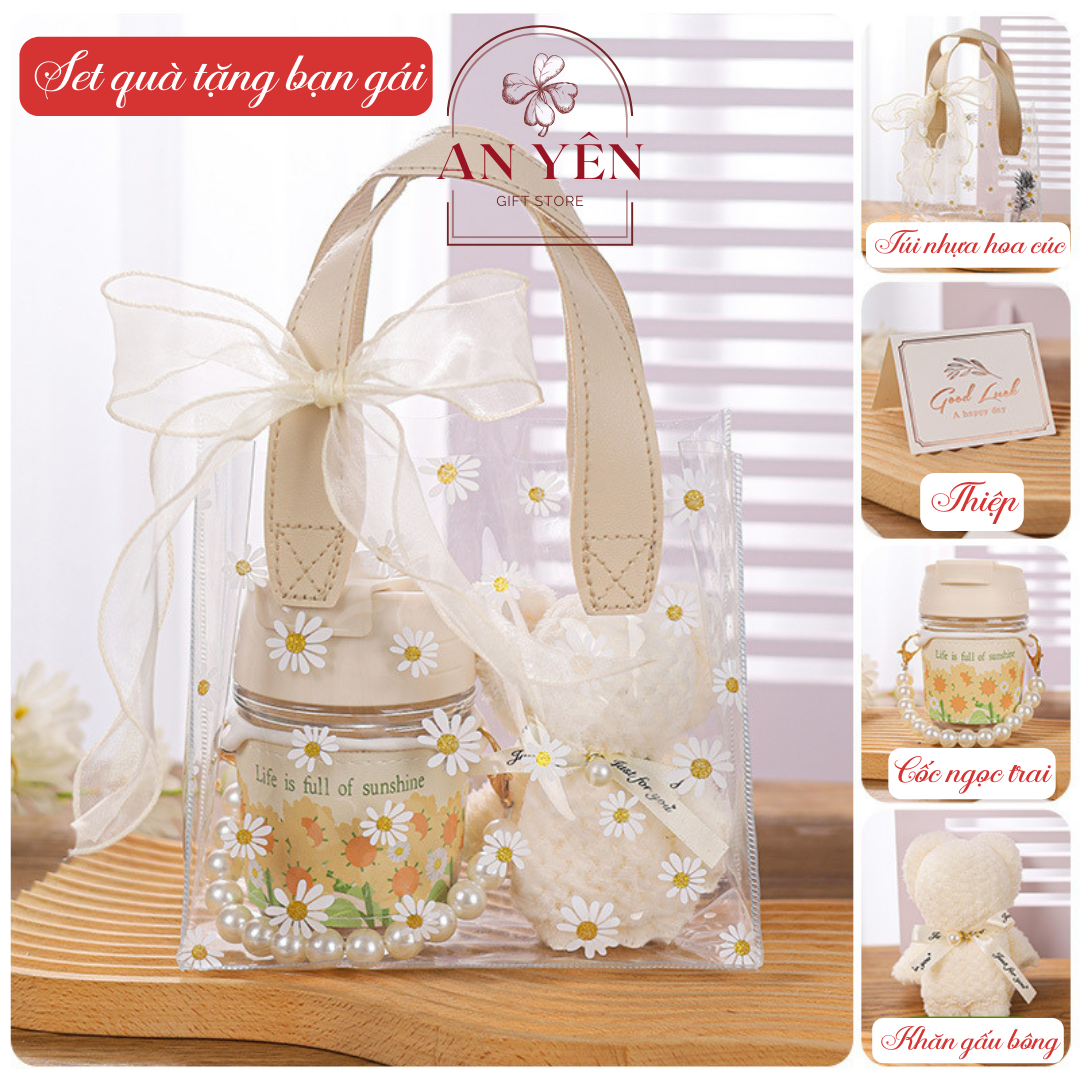 Set Hộp Quà Ly Và Khăn Tặng Bạn Gái Lễ 8/3 Tình Nhân Valentine 14/2 Quà Tặng Sinh Nhật Kèm Thiệp Tiệm Quà An Yên