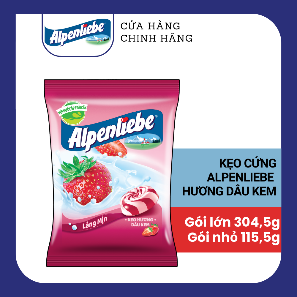 Kẹo cứng kẹo mềm Alpenliebe Golia dạng gói nhiều hương vị nổi bật hương Xoài muối ớt hương Caramen D