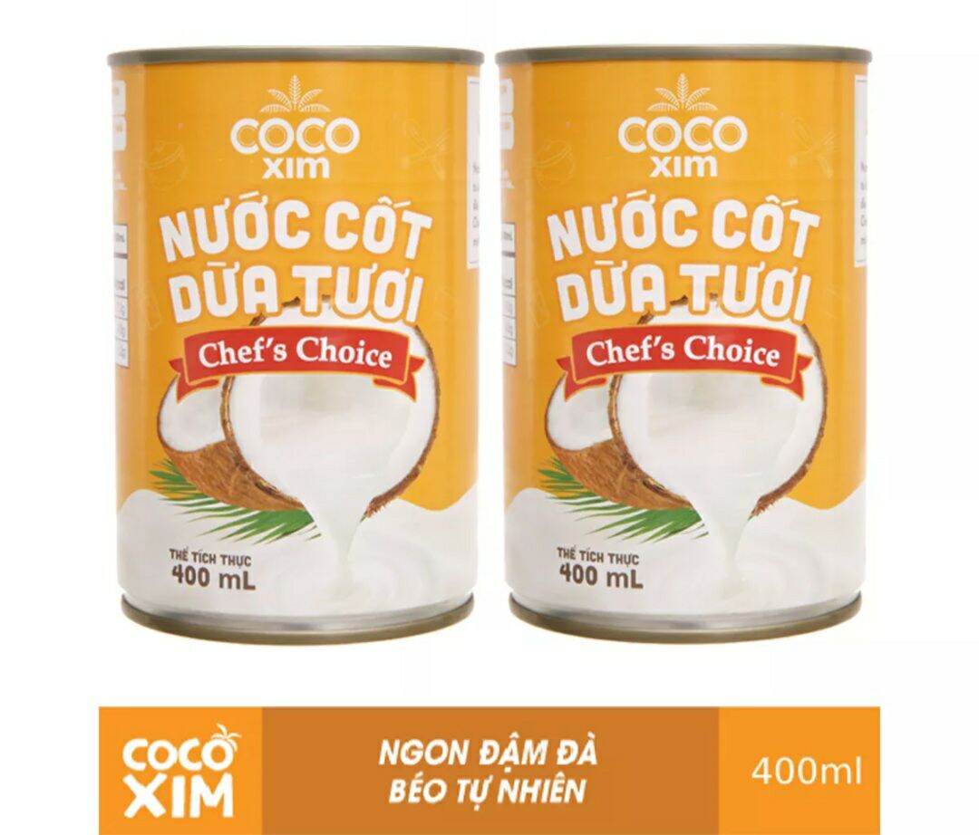 [TIỆN LỢI CHO MẸ] Combo 2 lon Nước cốt dừa tươi từ trái dừa nguyên chất 100- Chefs Choice - Thương h