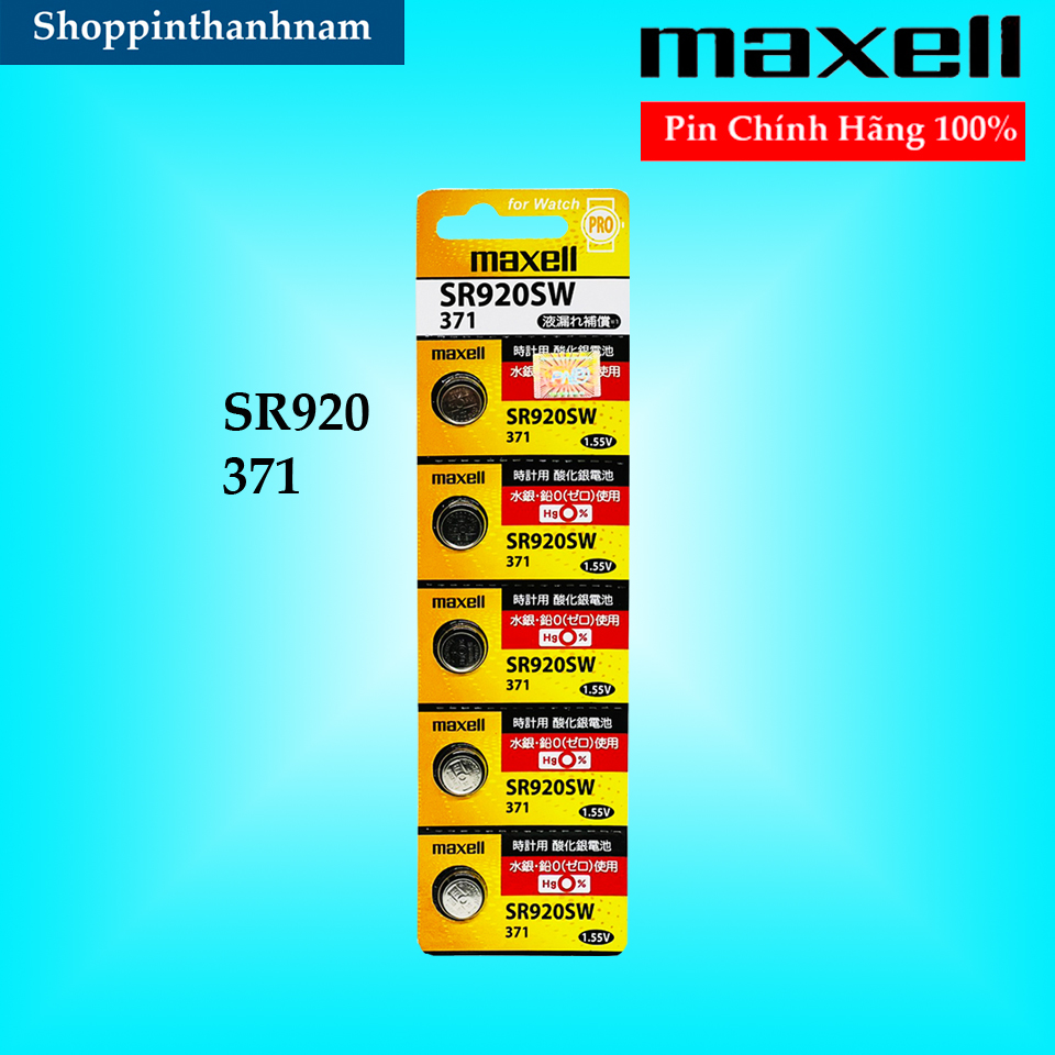 Pin SR920SW Maxell Pro 371 Vỉ 5 Viên Chính Hãng Thay Pin Đồng Hồ Đeo Tay