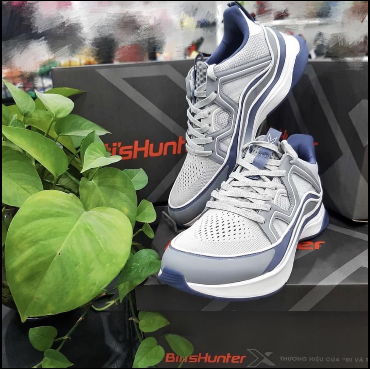 Giày Thể Thao Cao Cấp Nam Bitis Hunter X Washed Grey - DSMH05100XAM