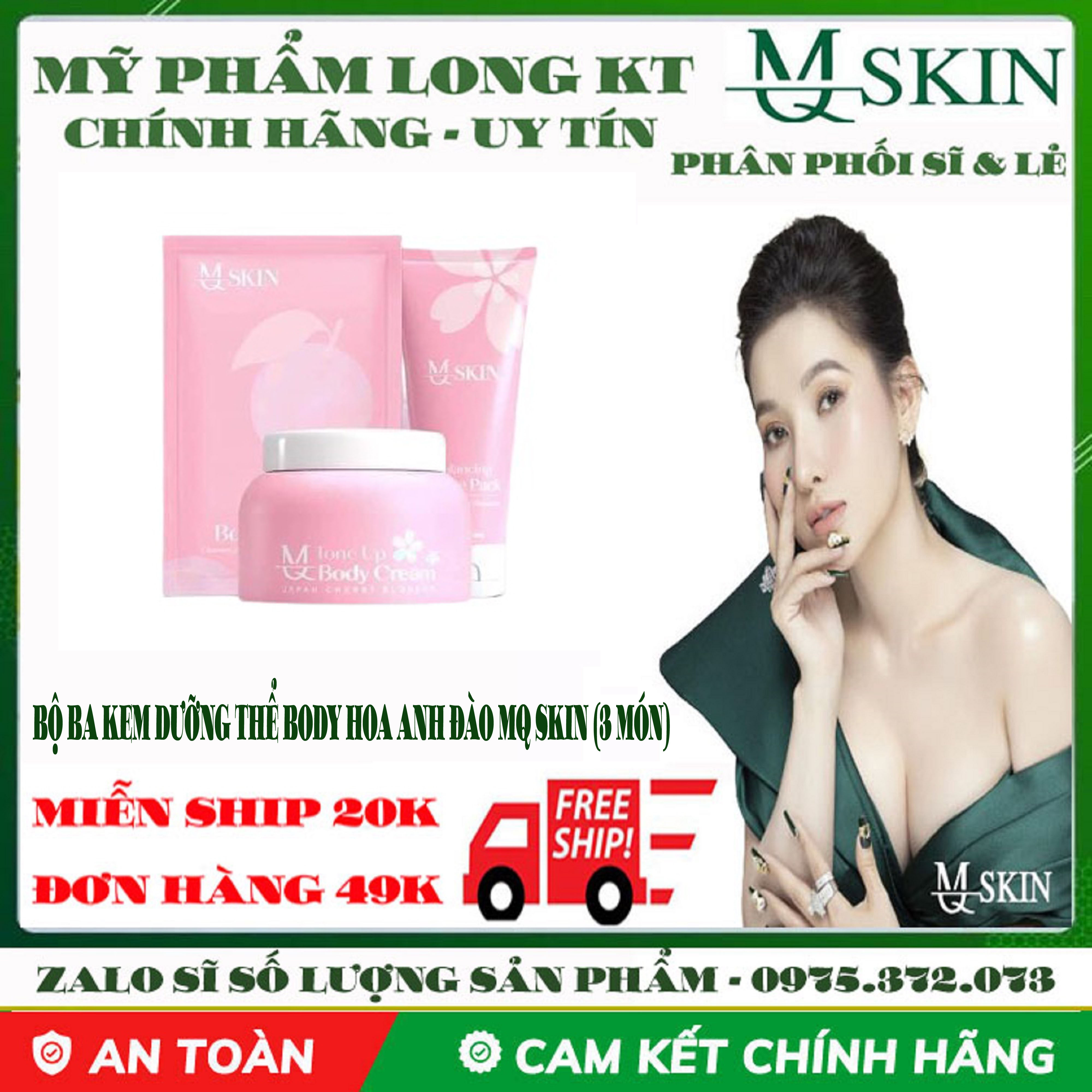 【Hỗ Trợ Ship 20K - Mq Skin Chính Hãng 100% Gía Buôn】Bộ Dưỡng Da Body Hoa Anh Đào Mq Skin Mua 1 Được 3 ( Tặng Ủ Trắng Và Tẩy Tế Bào Chết) #Body Mqskin Hoa Anh Đào