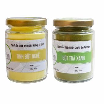 [HCM]Bộ Tinh Bột Nghệ Nguyên Chất 100gr Và Bột Trà Xanh Nguyên Chất 100gr - Bảo Nam