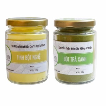 [Hcm]Bộ Tinh Bột Nghệ Nguyên Chất 100Gr Và Bột Trà Xanh Nguyên Chất 100Gr - Bảo Nam