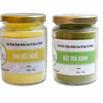 [HCM]Bộ Tinh Bột Nghệ Nguyên Chất 100gr Và Bột Trà Xanh Nguyên Chất 100gr