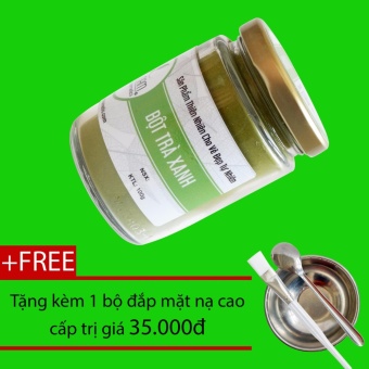 [HCM]Bột Trà Xanh Nguyên Chất Bảo Lộc 100g + Tặng bộ đắp mặt nạ inox