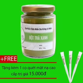 [Hcm]Bột Trà Xanh Nguyên Chất Bảo Lộc 100Gr - Bảo Nam + Tặng Cọ Quét