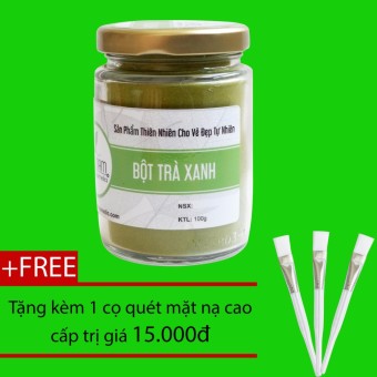 [HCM]Bột Trà Xanh Nguyên Chất Bảo Lộc 100gr - Bảo Nam + tặng Cọ Quét