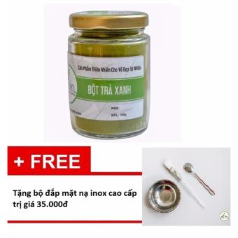 [Hcm]Bột Trà Xanh Phục Hồi Làn Da Cháy Nắng 100G + Tặng Bộ Đắp Mặt Nạ Inox - Bảo Nam