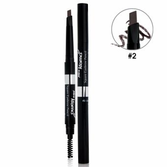 Chì Mày Định Hình Aroma Square Eyebrow Pencil No.02 Hàn Quốc 2.5G (Đen Nâu) - Hàng Chính Hãng