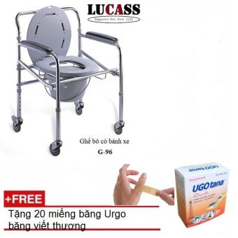 Ghế Bô Vệ Sinh Cao Cấp Có Bánh Xe Cho Người Già Người Khuyết Tật + Tặng 20 Miếng Băng Urgo Băng Viết Thương