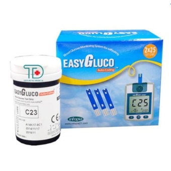 Hộp 50 que thử (2x25) dùng cho máy đo đường huyết Easy Gluco Hàn quốc (No Code)