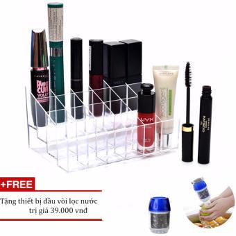Khay Đựng Son 24 Đa Năng 24 Ngăn + Tặng Đầu Vòi Lọc Nước Sạch Vegavn Tmark