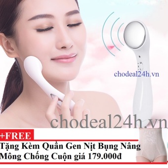 [Hcm]Máy Massage Mặt Bằng Ion Ds - 039 (Trắng) + Tặng Quần Nit Bụng Và Nâng Mông (Da)