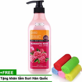 Sữa Tắm Hoa Hồng Cung Cấp Độ Ẩm Làm Sạch Da Cao Cấp Hàn Quốc 750Ml + Khăn Tắm Dây Cao Cấp Suri Healthy Bath Towel Hàn Quốc - Hàng Chính Hãng