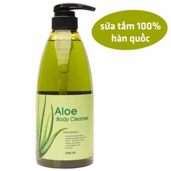 Sữa tắm loại bỏ bụi bẩn bã nhờn tinh chất lô hội Welcos Aloe Body Wash Hàn Quốc 740ml – Hàng Chính Hãng