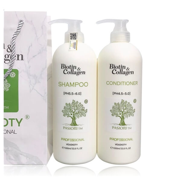Dầu Gội Xả Biotin Collagen Trắng 1000ml | Giảm Rụng Tóc Phục Hồi Tóc Khô Xơ hàng mới