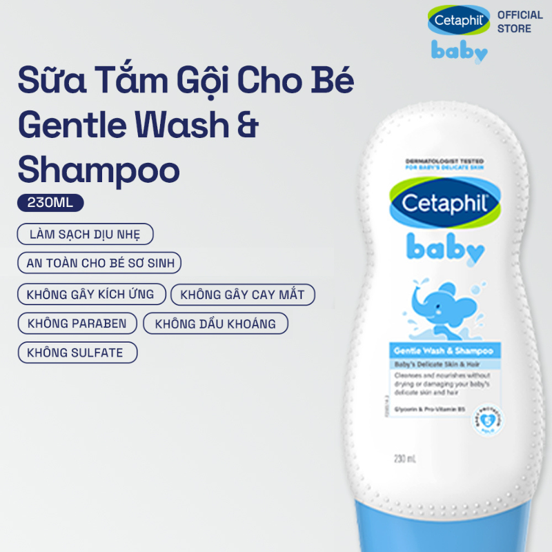 Sữa tắm gội dịu lành cho bé CETAPHIL BABY GENTLE WASH & SHAMPOO 230ML