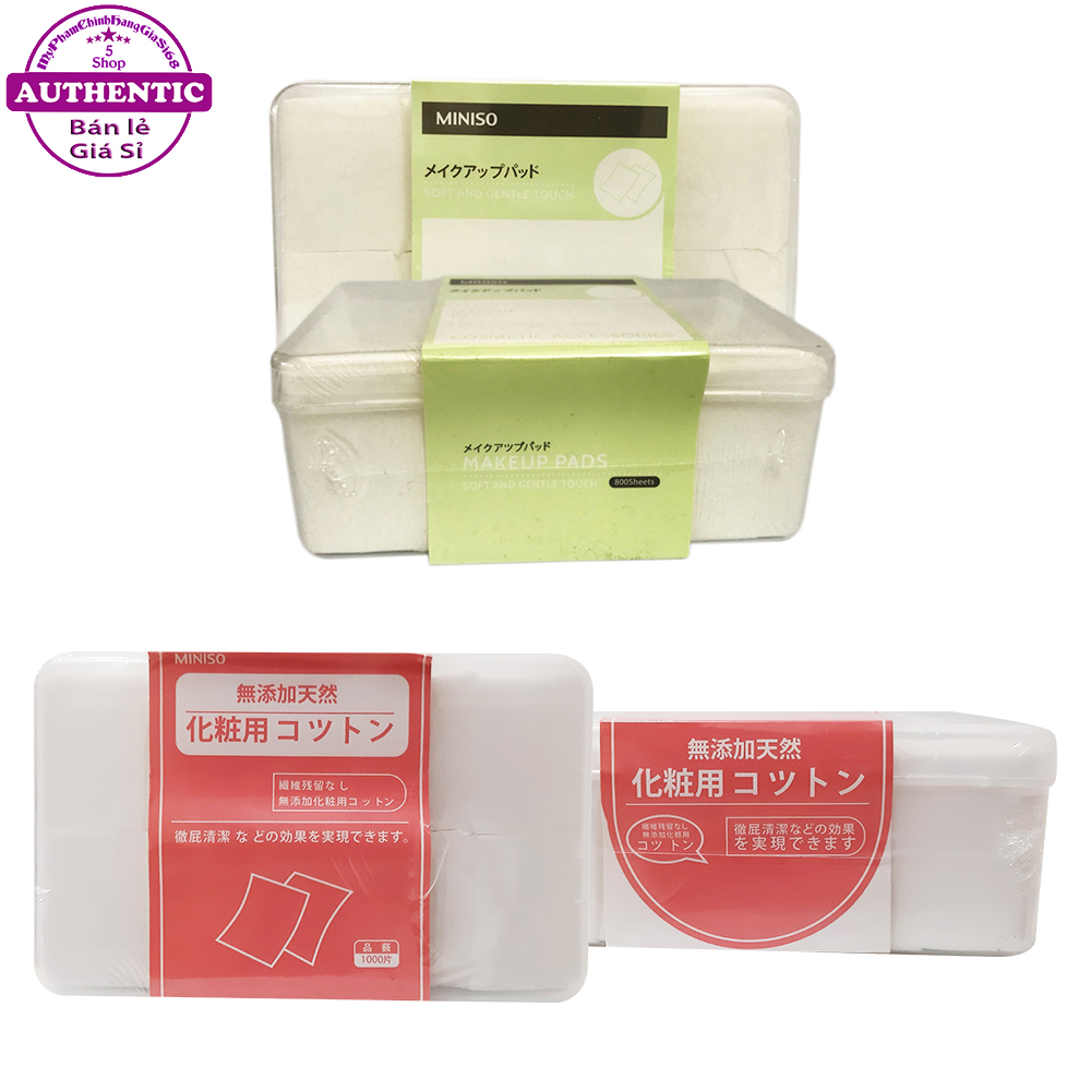 Hộp Bông Tẩy Trang Miniso Cotton Tự Nhiên Nhật Bản