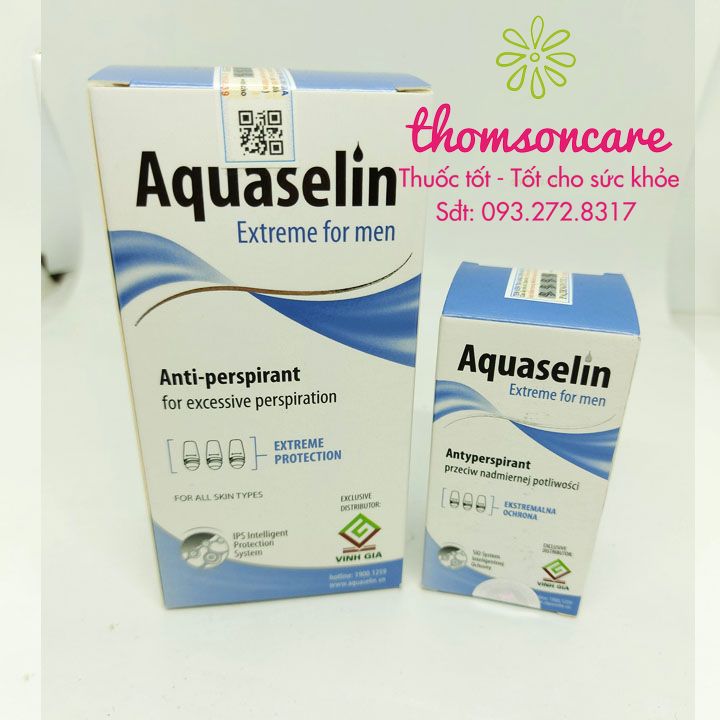 Lăn Nách Không Mùi Aquaselin Lọ 50Ml Cho Nam - Lăn Khử Mùi Hôi Cho Con Trai Không Vàng Áo Thâm Đổ Mồ Hôi