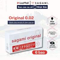 Bao cao su Sagami Original 0.02 (Hộp 6 cái) - baocao su nam siêu mỏng size lớn siêu mỏng chỉ với 002 Non latex