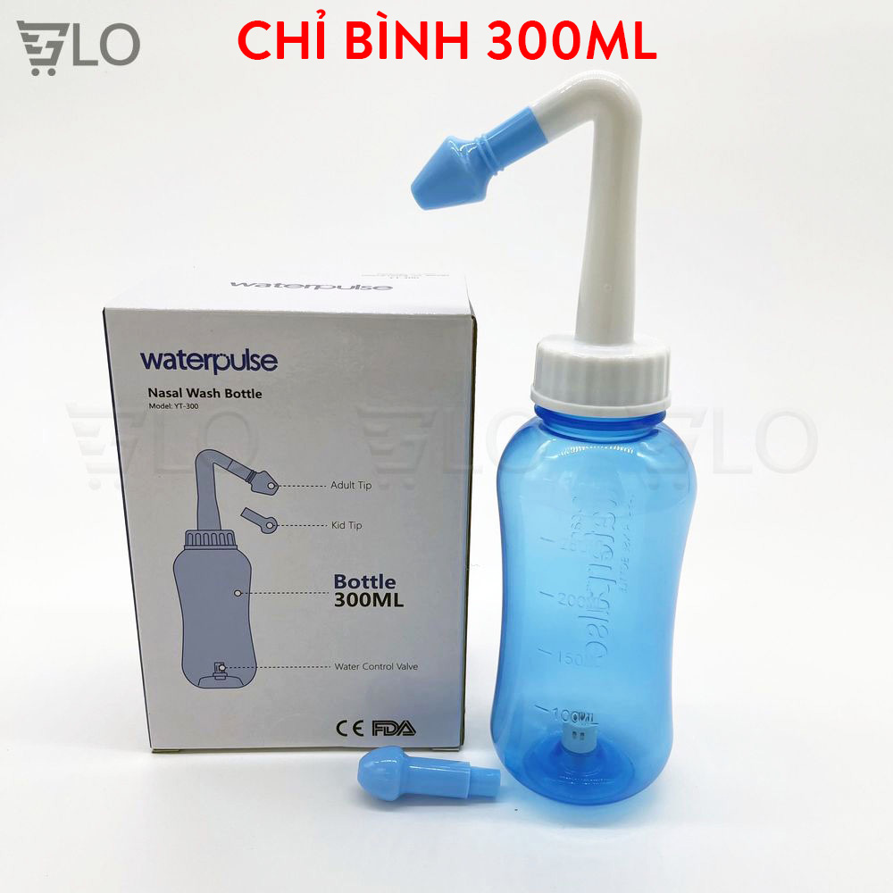 Bình Rửa Mũi Water Pulse Kèm Muối WaterPulse Giúp Làm Sạch Khoang Mũi Loại Bỏ Bụi Bẩn Phấn Hoa Ngăn Ngừa Viêm Xoang