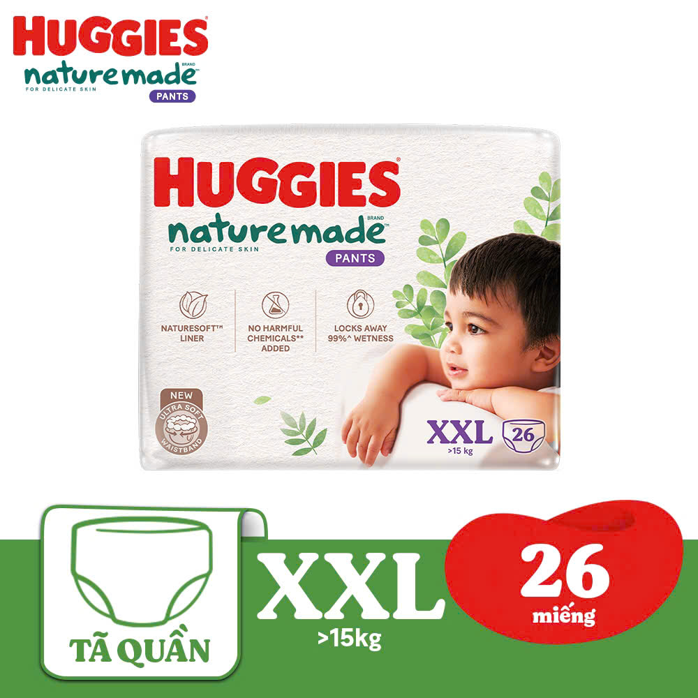 [Gift] Tã quần Huggies NATUREMADE XXL26