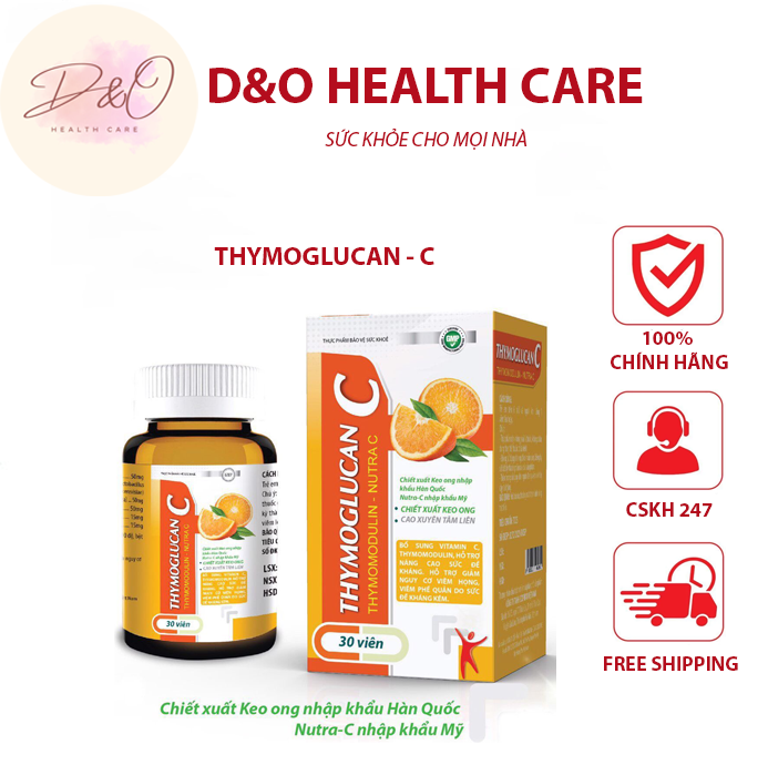 THYMOGLUCAN C THYMOMODULIN - NUTRA C Hỗ trợ nâng cao đề kháng Bổ sung Vitamin C Hỗ trợ giảm nguy cơ 