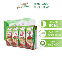 Thùng 48 Hộp Sữa Gạo Lức Huyết Rồng VIỆT NGŨ CỐC Uống Liền Bổ Sung Chất Xơ Vitamin Thanh Lọc Cơ Thể 180ml/ Hộp