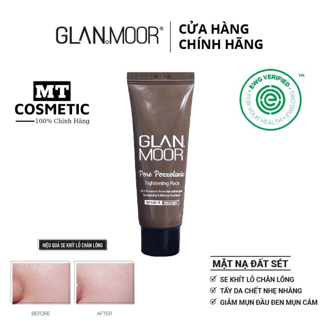 Mặt Nạ Đất Sét Se Khít Lỗ Chân Lông Glan Moor Pore Pozzolanic Tightening Pack Mini Size 20Gr - Glanmoor Mini Size