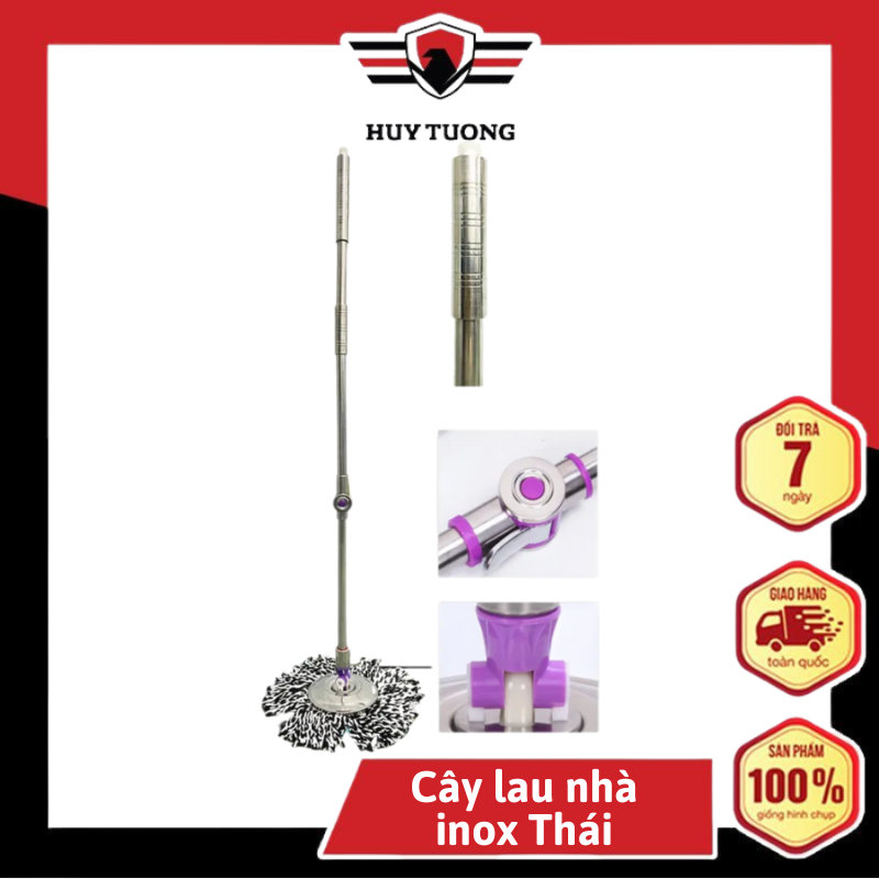 Cây lau nhà inox cao cấp xoay 360 độ thái lan G7 cây lau nhà thái lan g7 cây lau nhà xoay 360 độ - H