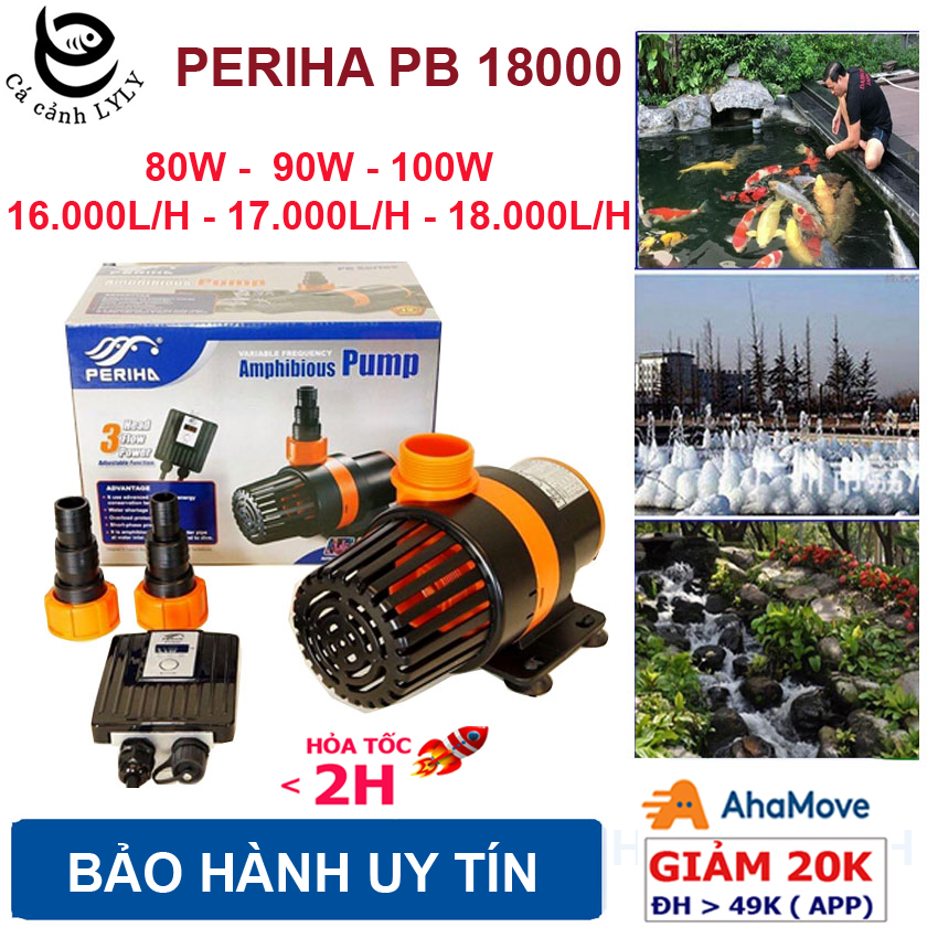 Máy bơm nước PERIHA PB 5000 - 25000 cao cấp, tiết kiệm điện, bơm lọc nước hồ bể cá cảnh, hồ Koi, tiể