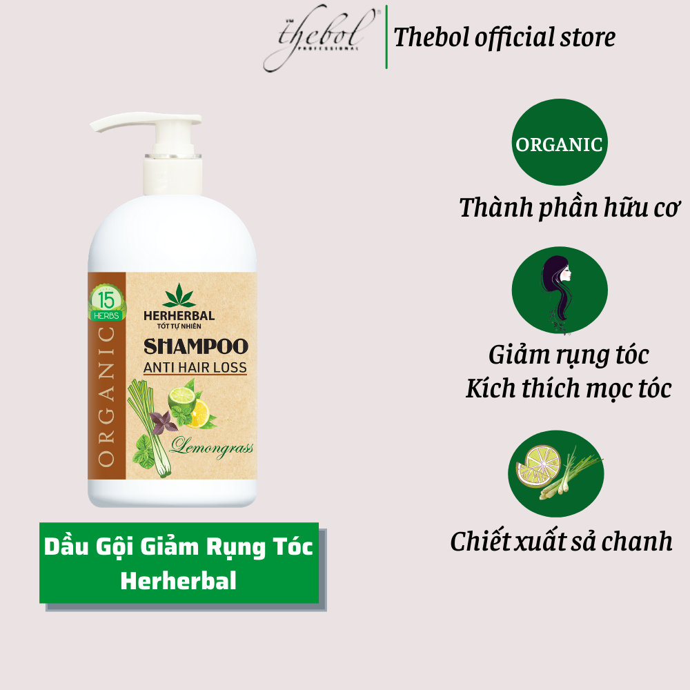 [Hcm]Dầu Gội Dược Liệu Giảm Rụng Alpha Herherbal Tinh Dầu Sả Chanh 336G