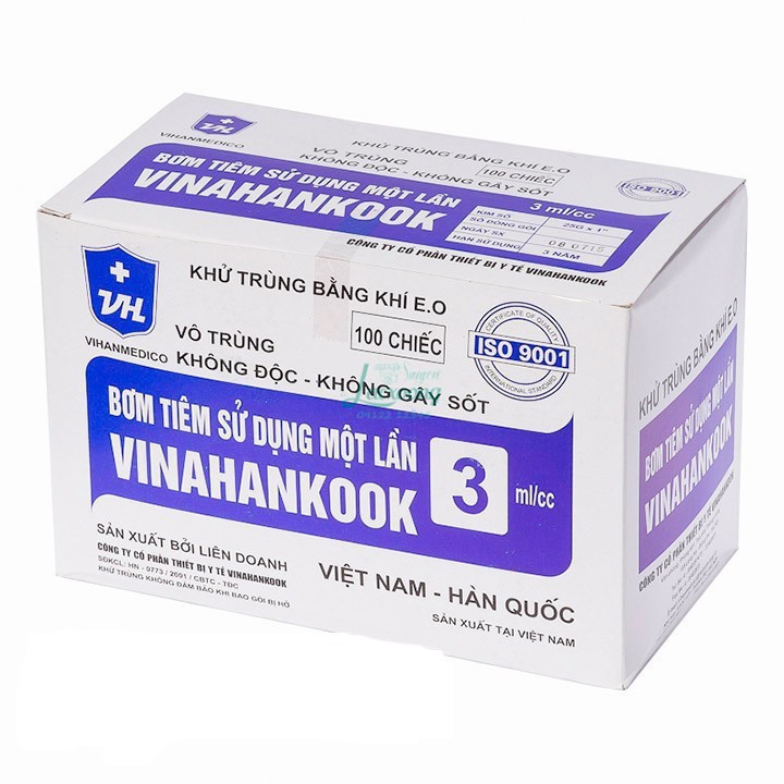 [Hcm]Bơm Tiêm Vinahankook 3Ml (Cỡ Kim 23G X 1" / 25G X 1") Lẻ 10 Cây