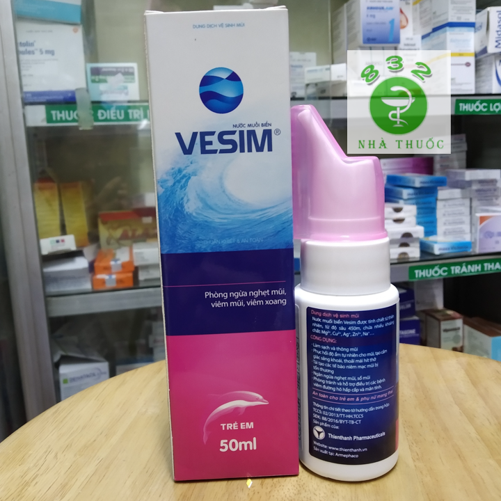 Dung Dịch Vệ Sinh Mũi Nước Muối Biển Vesim Trẻ Em 50Ml