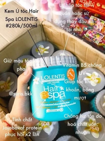 Kem Ủ Tóc Lolentis Hair Spa Thái Lan 500Ml Phục Hồi Chống Hư Tổn Dành Cho Tóc Uốn Duỗi Nhuộm