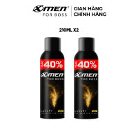 [ Tặng thêm 40% dung tích ] Combo 2 Xịt khử mùi X-Men For Boss Intense/ Luxury/Legend/Motion 210ml/chai - Hương nước hoa châu Âu