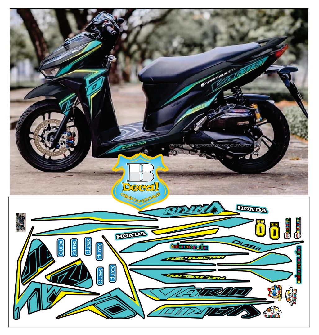 Tem rời vario 150 xanh đen mới