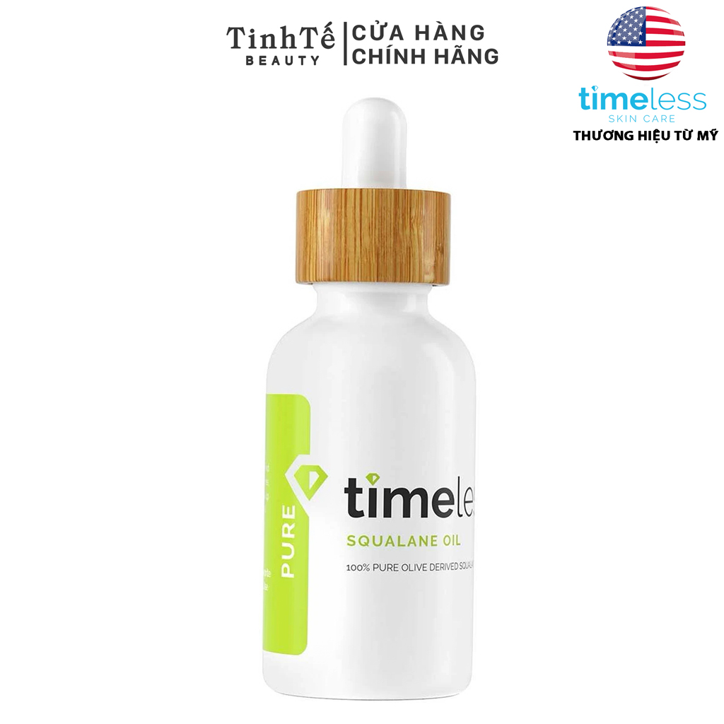 Dầu Dưỡng Ẩm Và Ngăn Ngừa Vi Khuẩn Gây Mụn Cho Da Bị Mụn Và Mọi Loại Da Timeless Squalane Oil 100% Pure 30Ml