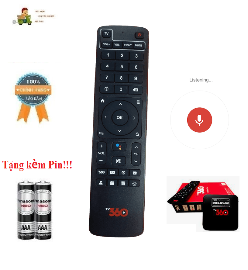 Remote Điều khiển giọng nói đầu thu Viettel TV360 - Hàng chính hãng theo máy