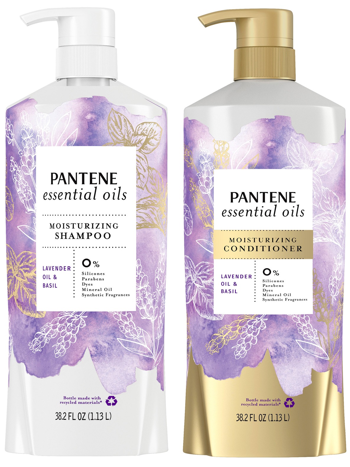 [Hcm][Hàng Mỹ] Set Dầu Gội & Dầu Xả Pantene Tinh Dầu Lavender Và Húng Quế - Chai Lớn 1.13 Lít